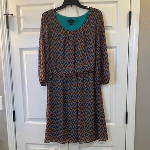 Multicolor Chevron Dress I.N. Studio